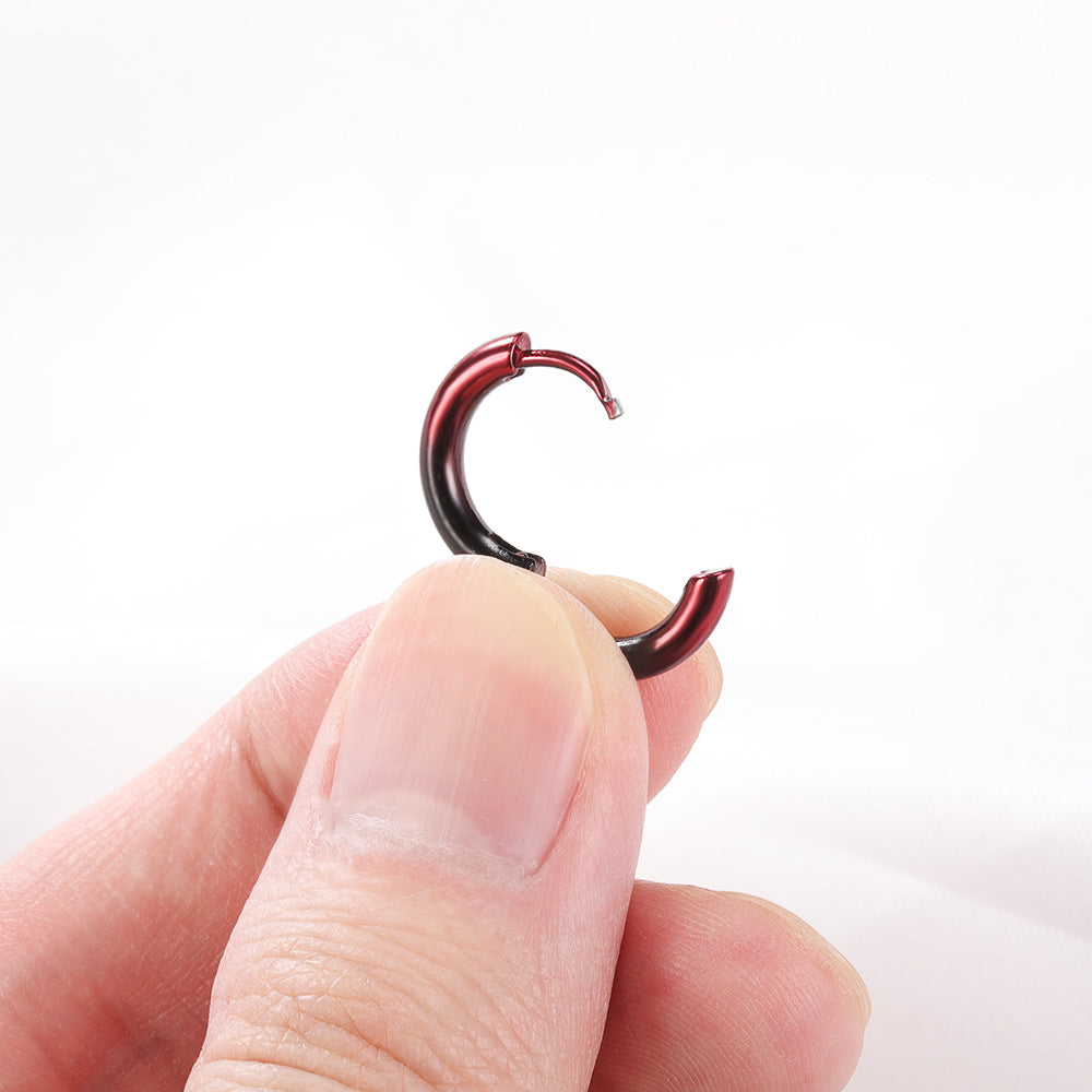 Wholesale Colorful Titanium Steel Geometric Shape Punk Earrings